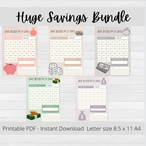 Huge Money Savings challenge,Saving Bundle,Saving Fund,Saving Money,Savings Bundles, Savings Challenge book,Saving Jar, Cash Savings,