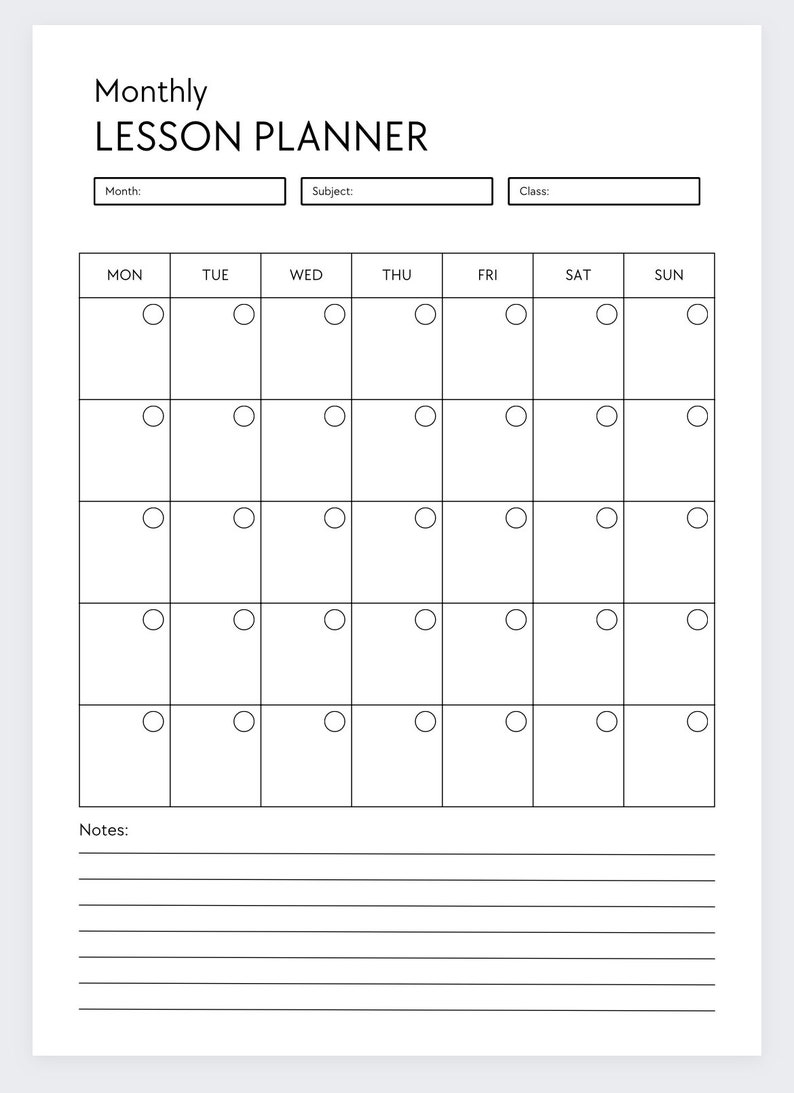 Lesson Plan Template, Lesson Planner Printable, Homeschool Teacher Planner, Weekly, Daily Plans, Academic Schedule, Simple Lesson Plan Book image 8