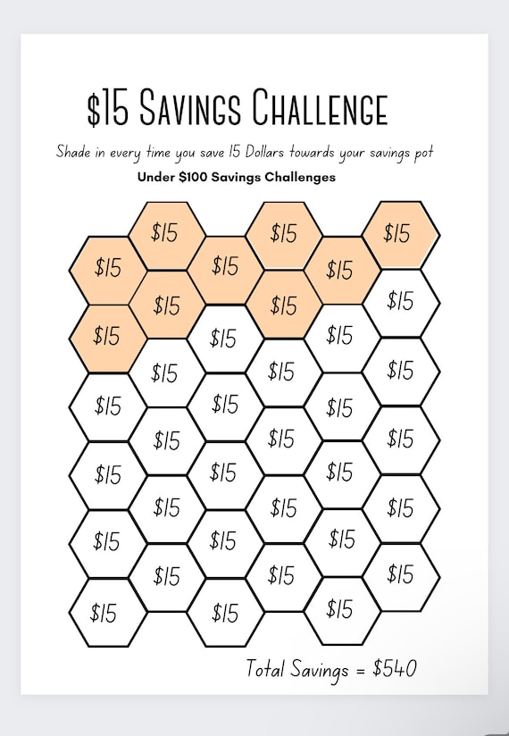 15 Dollar Saving Challenge,savings Box, Savings Binder, Savings