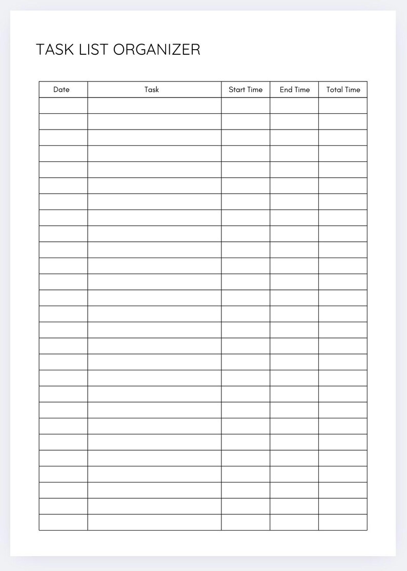 Task List Order Task List Organizer, to Do List Planner, Task Manager, Productivity ...