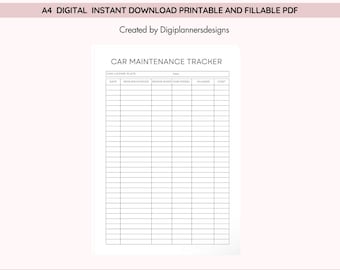 Car Maintenance Tracker, Vehicle Service Log, Auto Maintenance Schedule, Oil Change Tracker, Tire and Repair Record, Car Care Organizer
