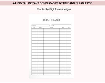 Order Tracker, Sales Order Log, Product Order Tracker, Inventory Tracker, Customer Order Sheet, Business Order Planner, Shipping Tracker