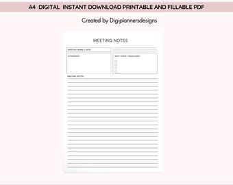 Meeting Notebook For Work With Action Items, Meeting - View #4