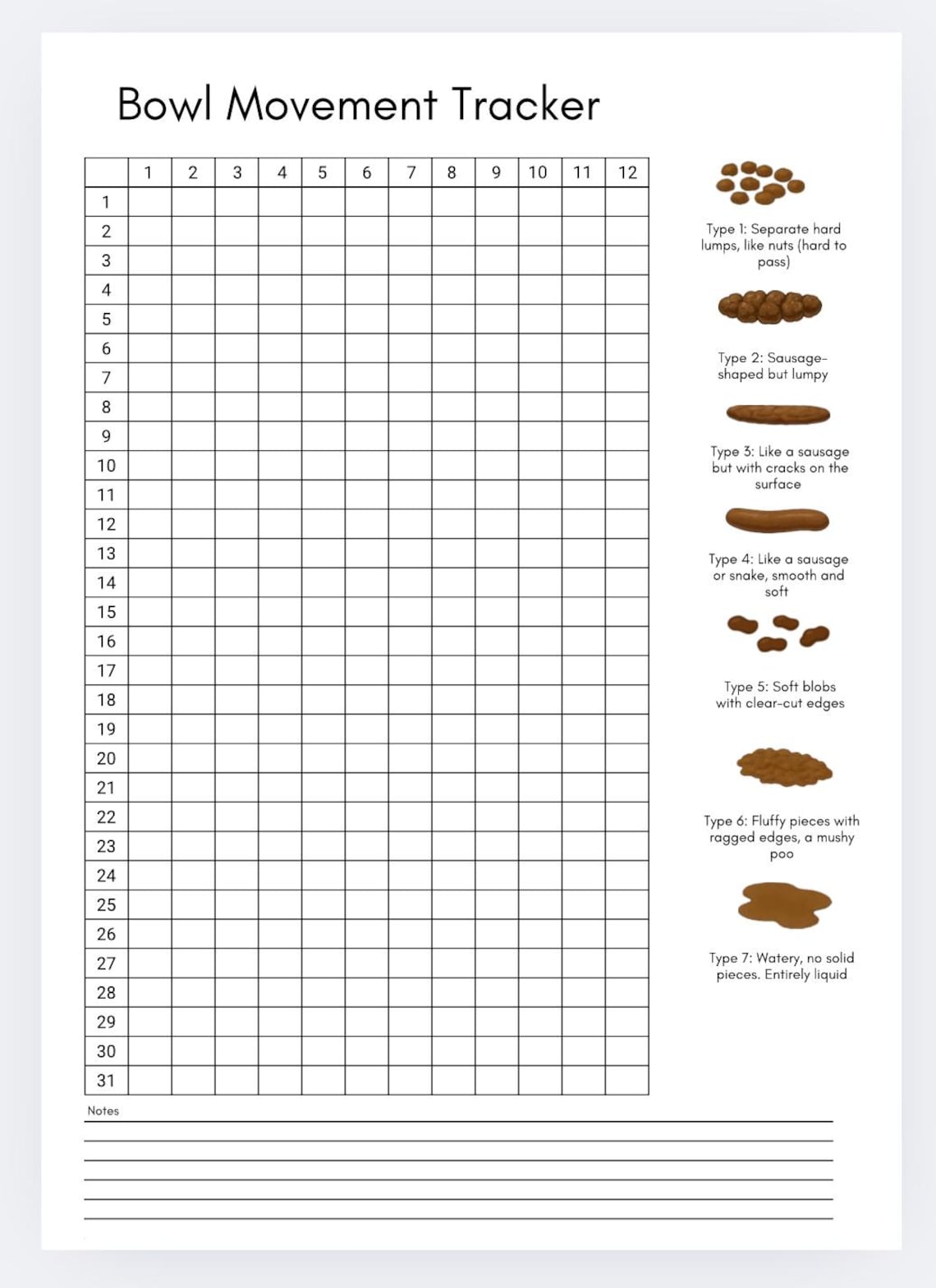 Bowel Movement Tracker,ibs Tracker,constipation Log,poop Tracker,gut ...