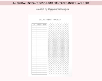 Bills Payment Tracker,Bill Log,Financial Planner,Bill Tracker,Budget Planner,Finance Tracker,Payment Tracker,Bill Planner,Money management