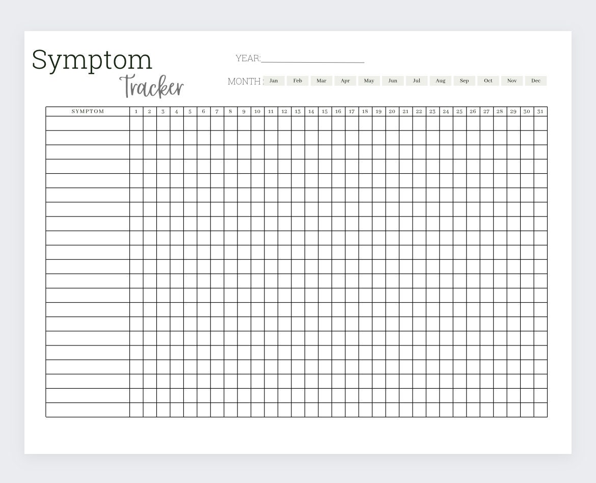 Symptom Tracker,printable Medical Planner,medical Diary,medication Log ...