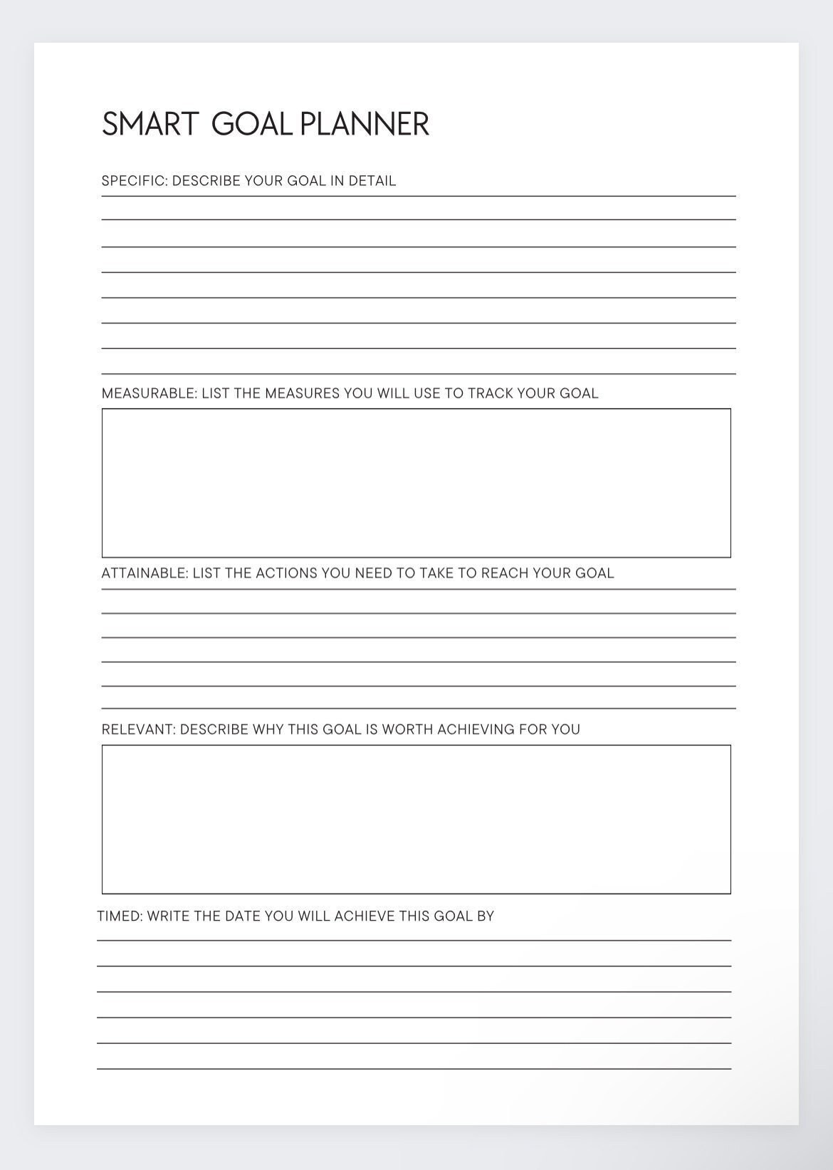 Smart Goal Planner,organizer Pages,goal Tracker,goal Planning Worksheet ...