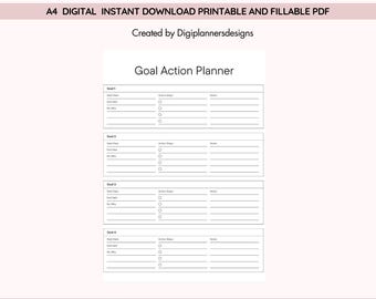 Goal Action Planner,Action Planner Template,2026 Goal Planner,Goa Setting,Goal Template,Goal Tracker,Action Planner,Goals 2026,Goal planning