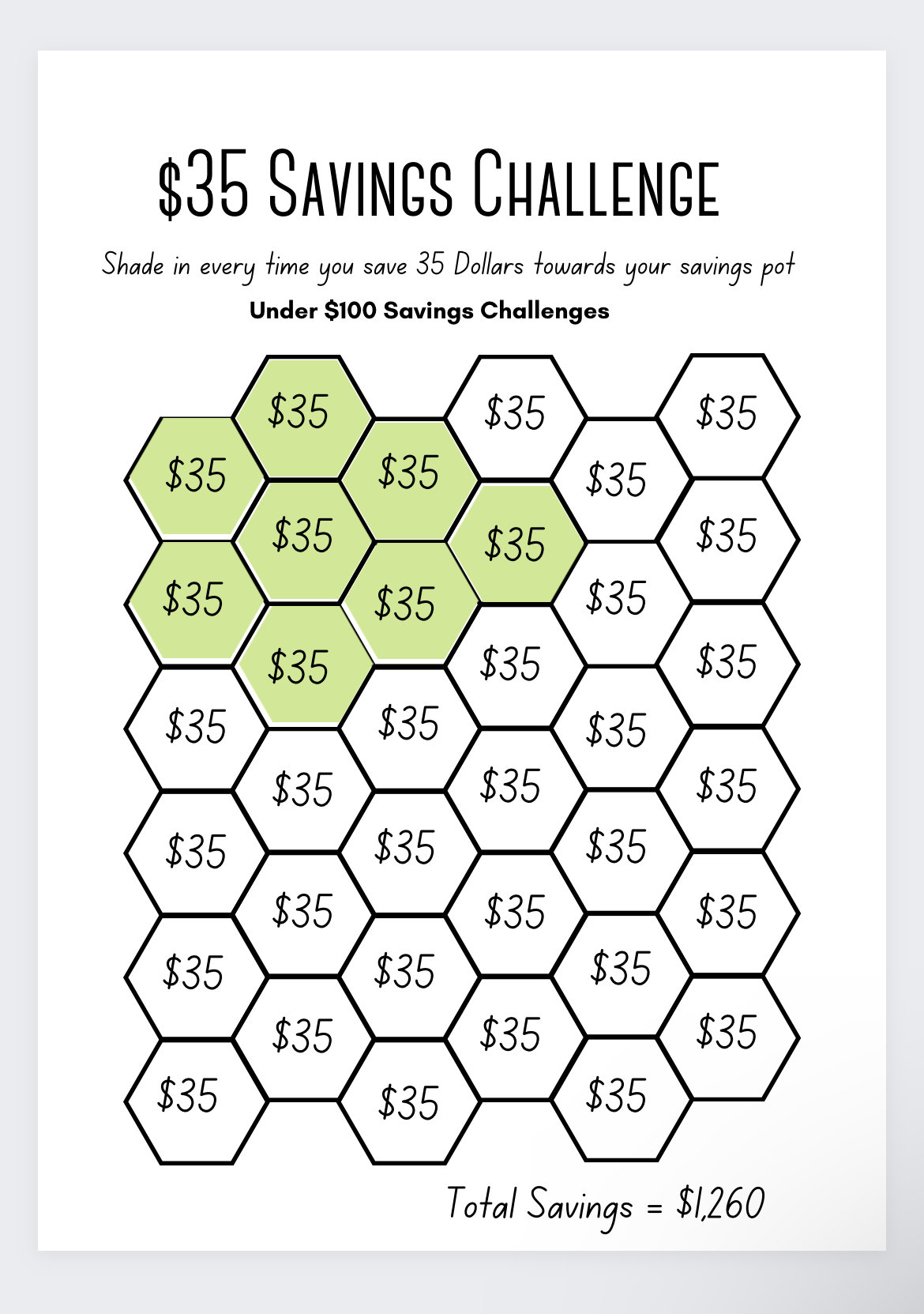 35 Dollar Saving Challenge,savings Box, Savings Binder, Savings