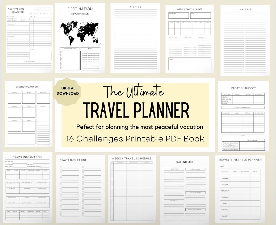 Ultimate Travel Planner: Vacation Organization, Packing Lists (Digital Download)