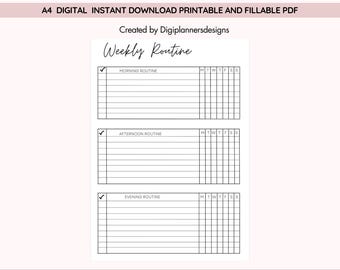 Weekly Routine,Weekly planner,Weekly Routine, Weekly Planner,Everyday Planner, Happy Planner,Daily Checklist,Agenda Planner,Week in a glance