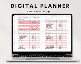 Budgetspreadsheet op nul, Google Spreadsheets, digitale financiën, spreadsheetsjabloon, financiële tracker, Excel-spreadsheet, persoonlijke financiën
