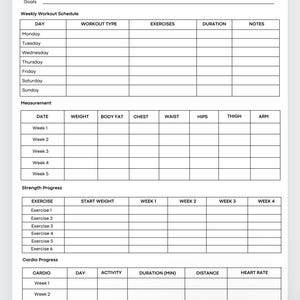 Starting Workout Routine Sheet Fitness Tracker,exercise Planner,workout Journal,fitness Planner ...