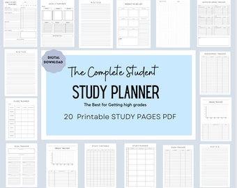Student Planner Printable: Academic Study Organizer (PDF)