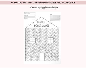 15,000 House saving pot, Savings binder, Home Savings, House Savings,Save 10k, House savings Tracker,House Downpayment,Savings Challenge