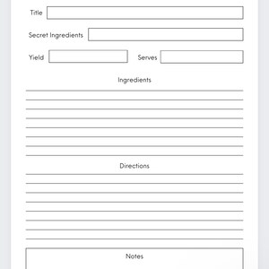 Recipe Log,recipe Template,recipe Planner,recipe Tracker,recipe ...