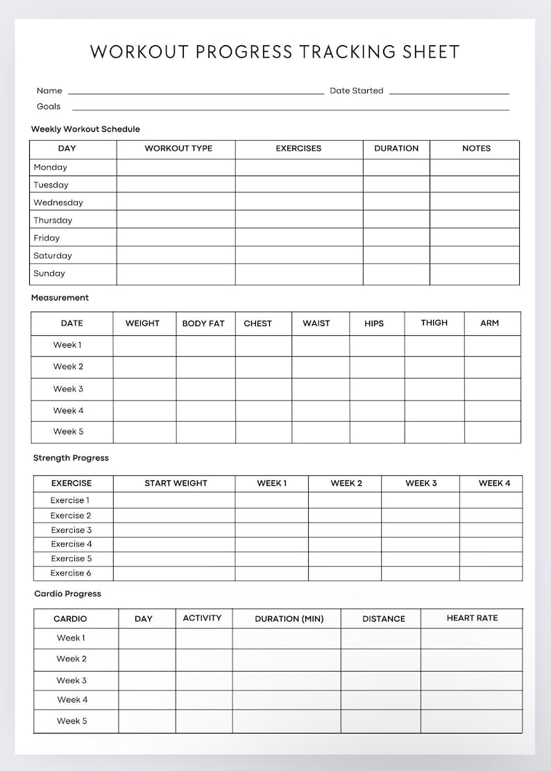 Fitness Tracker,exercise Planner,workout Journal,fitness Planner ...