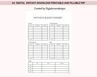 Paycheck Breakdown Planner,Paycheck Budget,Financial Planner,Budget Template,Budget Breakdown,Budget Sheet,Bi Weekly Budget,Paycheck Budget