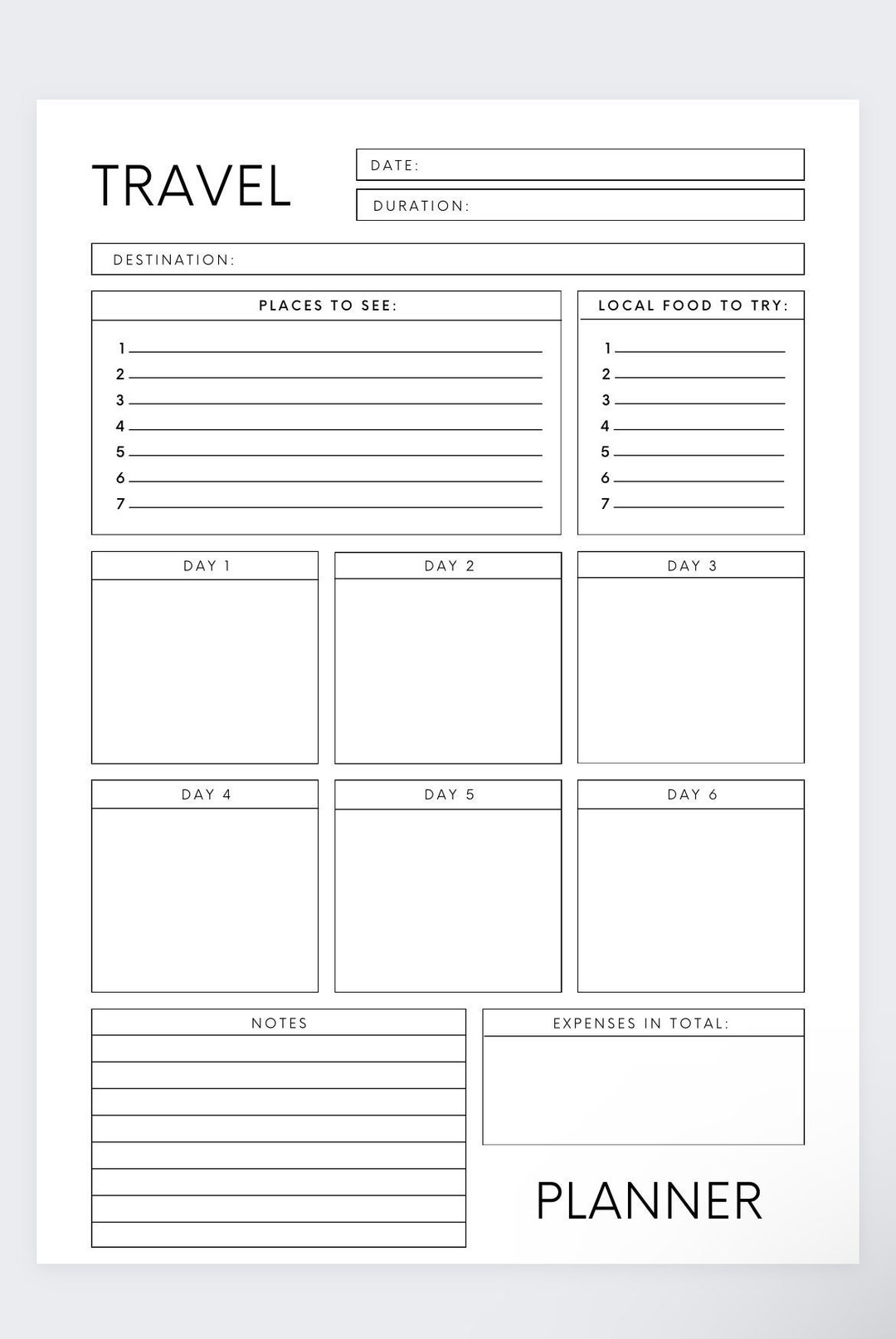 Travel Day to Day Planner,vacation Planner,travel Planner,travel,travel ...