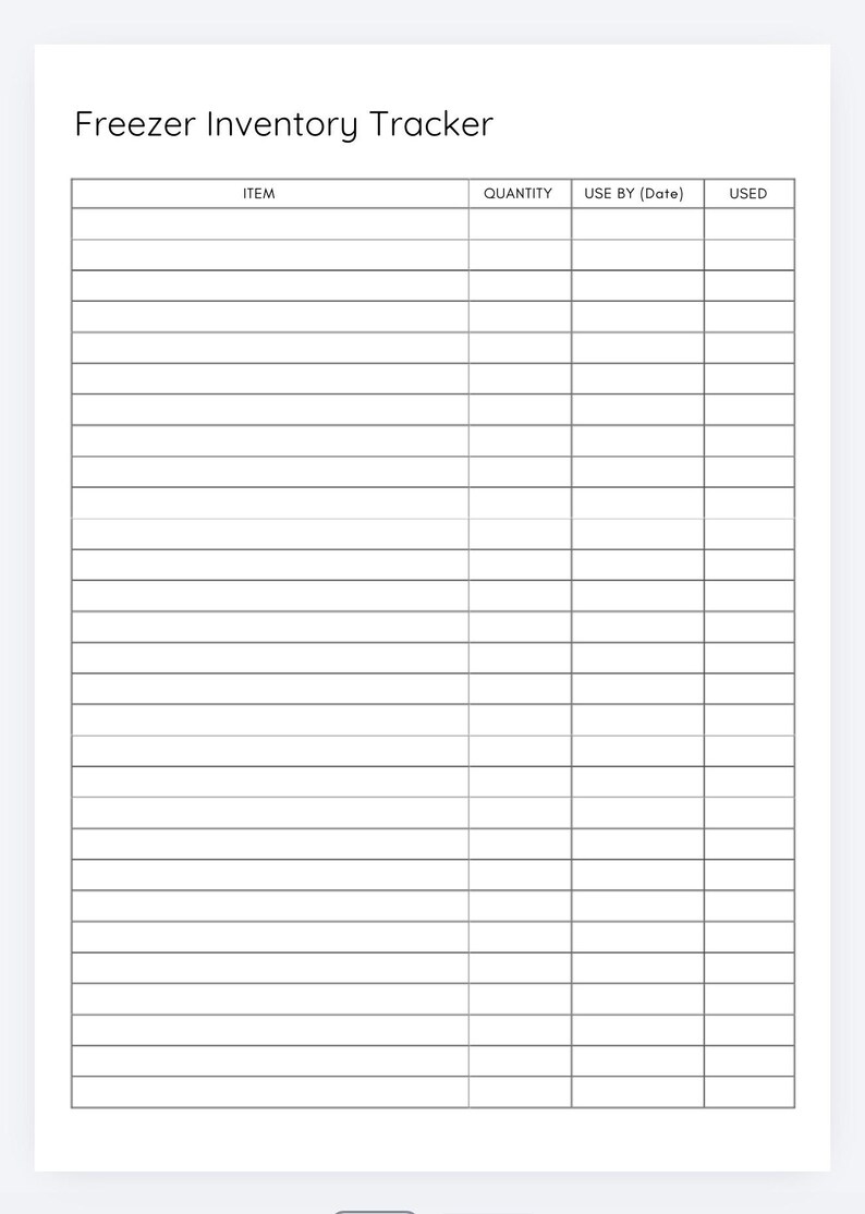 Freezer Inventory Tracker, Freezer Inventory Planner, Food Storage ...