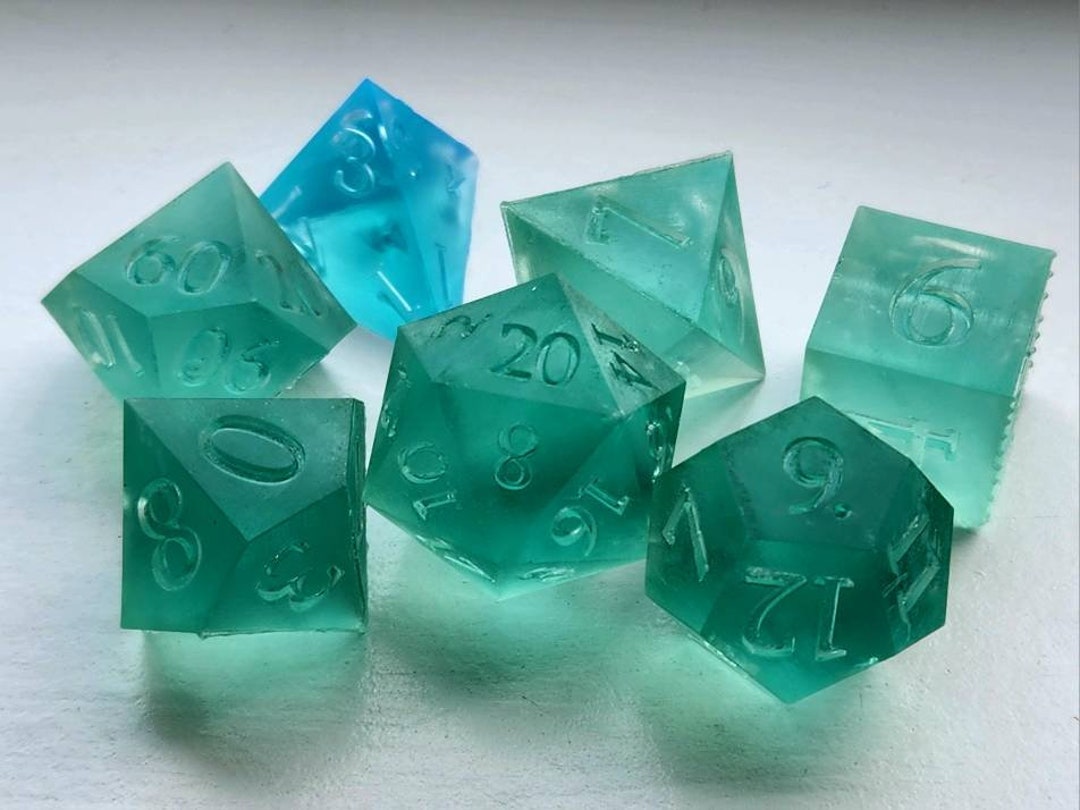 Resin Dice Master Set Standard Serif 7 Piece Dice Set 3D Printed