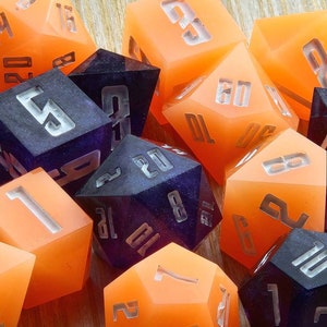 Resin Dice Master Set Galaxy 8 Piece Dice Set 3D Printed Polyhedral Resin Dice Masters image 2