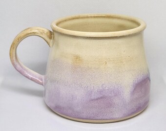 Pink and Yellow Mug, 12oz Wheel Thrown Ceramic Cup