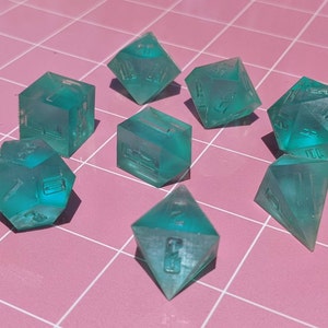 Resin Dice Master Set Galaxy 8 Piece Dice Set 3D Printed Polyhedral Resin Dice Masters Raw