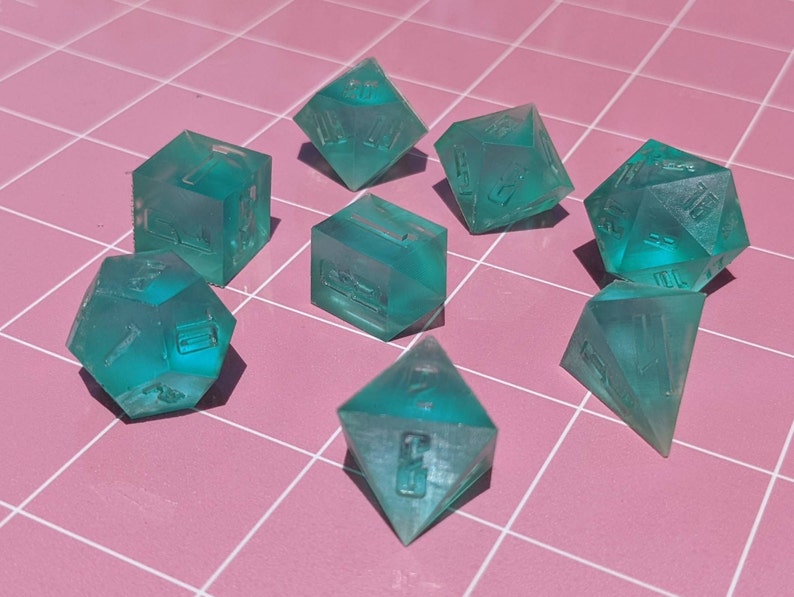 Resin Dice Master Set Galaxy 8 Piece Dice Set 3D Printed Polyhedral Resin Dice Masters Raw