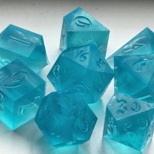 Resin Dice Master Set Magic 8 Piece Dice Set 3D Printed Polyhedral Resin Dice Masters Raw