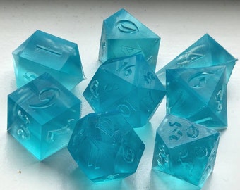 Resin Dice Master Set -- Magic 8 Piece Dice Set 3D Printed Polyhedral Resin Dice Masters