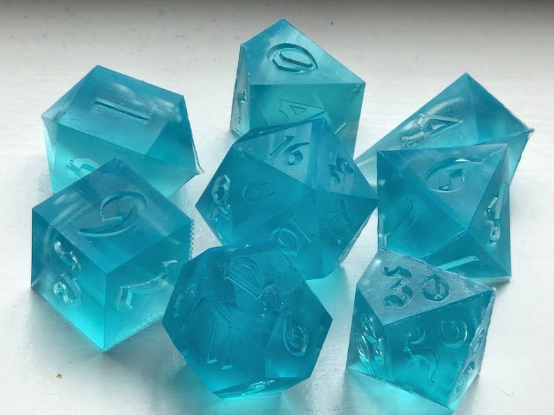 Resin Dice Master Set Magic 8 Piece Dice Set 3D Printed Polyhedral Resin Dice Masters Raw