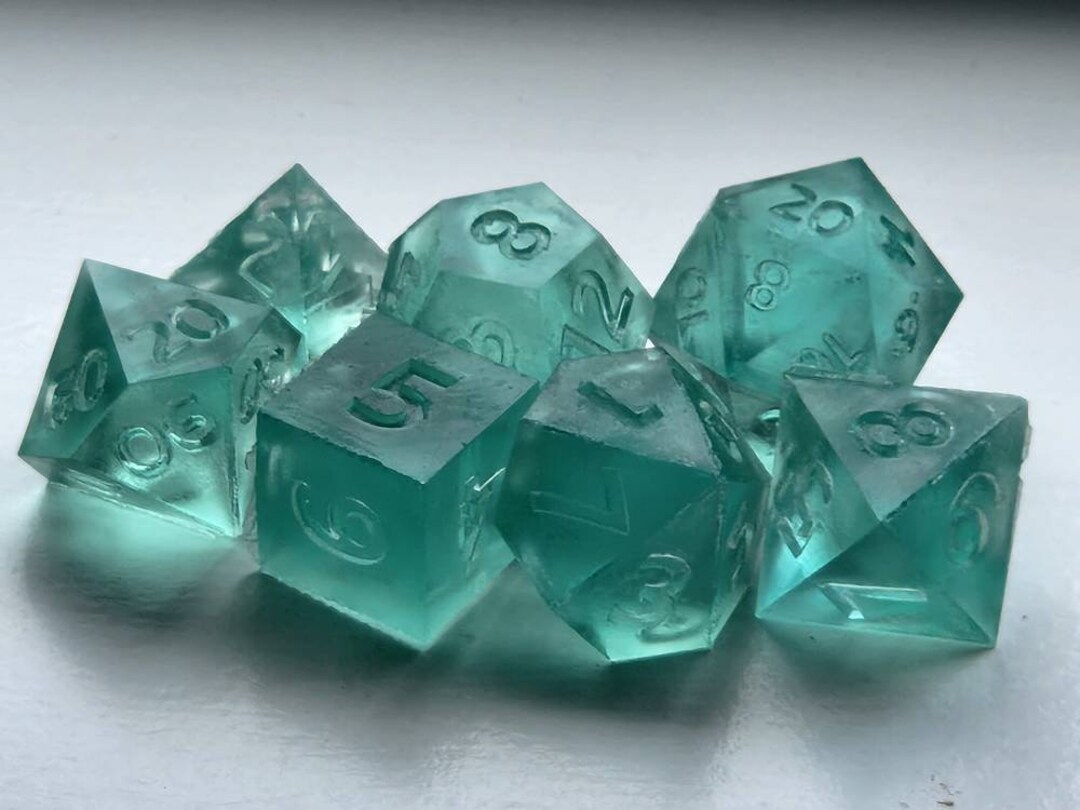 Resin Dice Master Set Standard Sansserif 7 Piece Dice Set 3D Printed