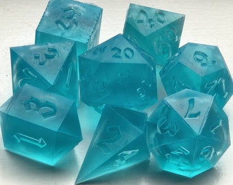 Resin Dice Master Set -- Gothic 8 Piece Dice Set 3D Printed Polyhedral Resin Dice Masters
