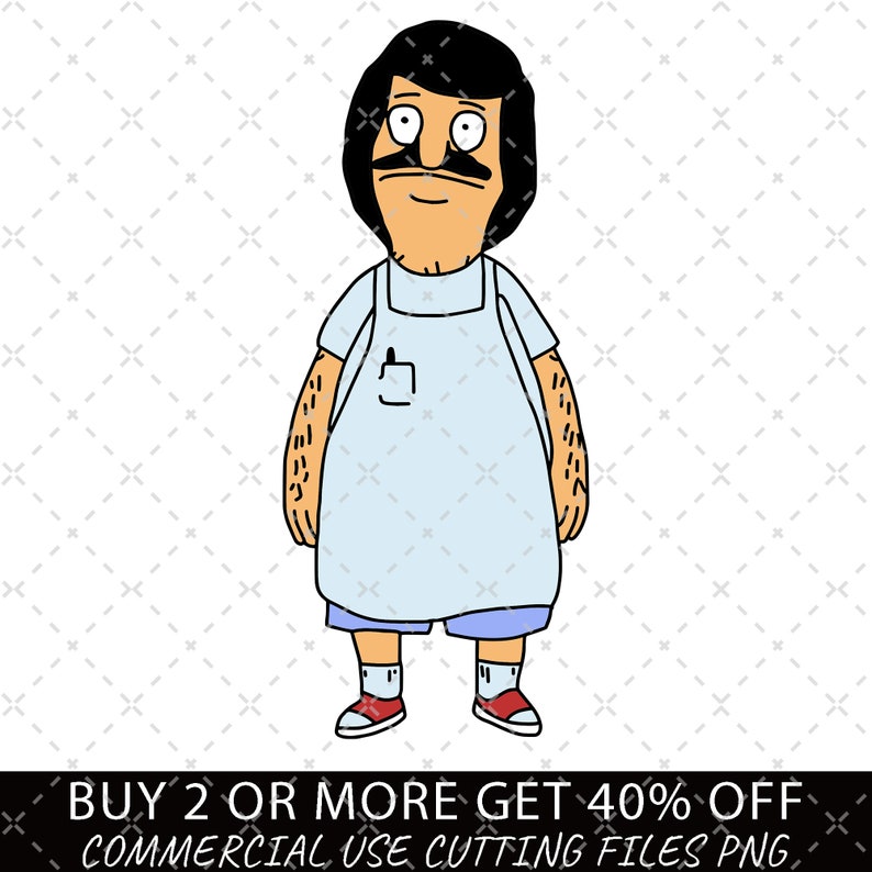 Bobs Burgers Inspired Bob Belcher Water Resistant Vinyl Png, Bob Burger ...