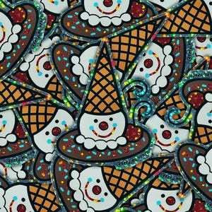 Sparkly Clown Cone Sticker
