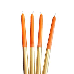 Fall Taper Candles  / pack of 4 / Gold - orange candles / soy & beeswax blend / Harvest candles / Handmade / Dinner Candles / Gold tapers