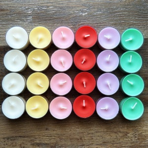 Tealight candle / Soy and beeswax blend / Rainbow / Magic & ritual / 4+ hour burn time  / Altar / Eco-Friendly / Your Choice of Color