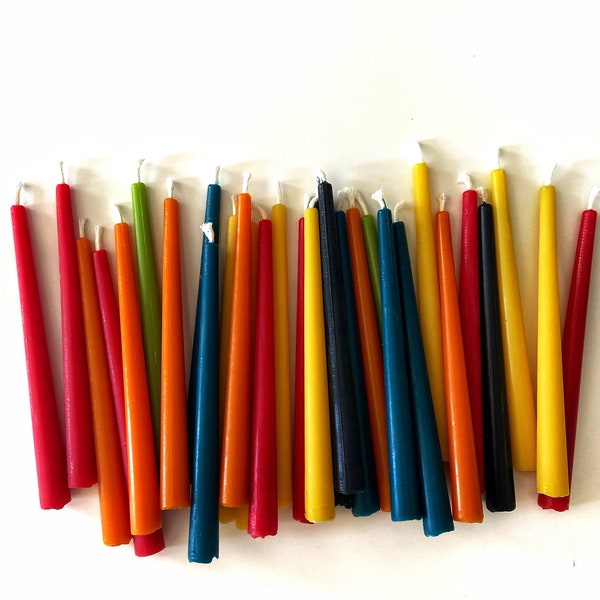 5'' 100% Beeswax Tapers / Made in USA / meditation / slim / Shabbat Candle / unscented / eco-friendly / non-allergenic / Candlelight Service