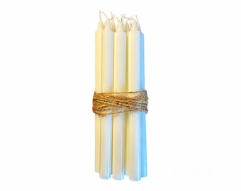 Premium White 6'' Candles / beeswax & paraffin blend / White Spell Candles / White Large Ritual Candles / Spell Candles 6" / Altar candles