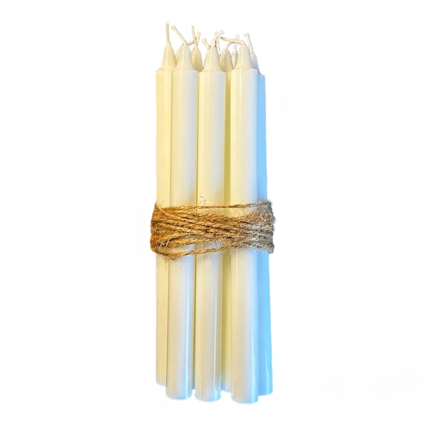 Premium White 6'' Candles / beeswax & paraffin blend / White Spell Candles / White Large Ritual Candles / Spell Candles 6" / Altar candles