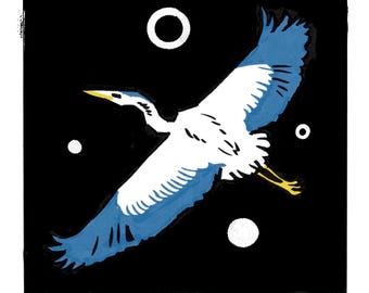Blue Heron- Giclee Print