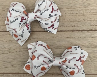 Take Me Out to the Ball Game Braves Hair Bows