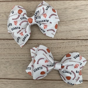 MLB Giants Hair Bow - Cream and Orange - 100% cotton Sf Giants Hair Bows - Etsy main image 2