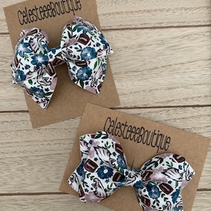 Philadelphia Eagles and Flowers Inspired Hair Bows image 1