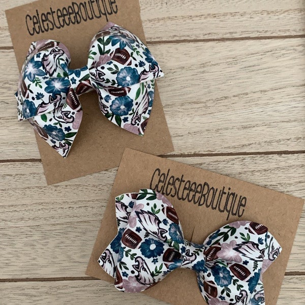 Philadelphia Eagles and Flowers Inspired Hair Bows