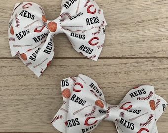 Take Me Out to the Ball Game Reds Hair Bows
