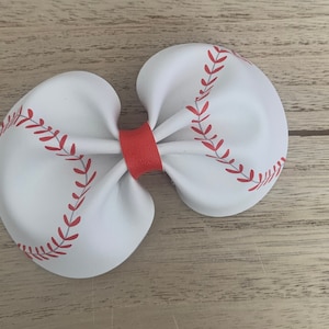 Baseball Ball Inspired Hair Bow