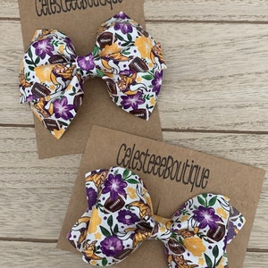 Minnesota Vikings and Flowers Inspired Hair Bows