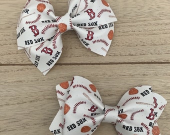 Take Me Out to the Ball Game RedSox Hair Bows